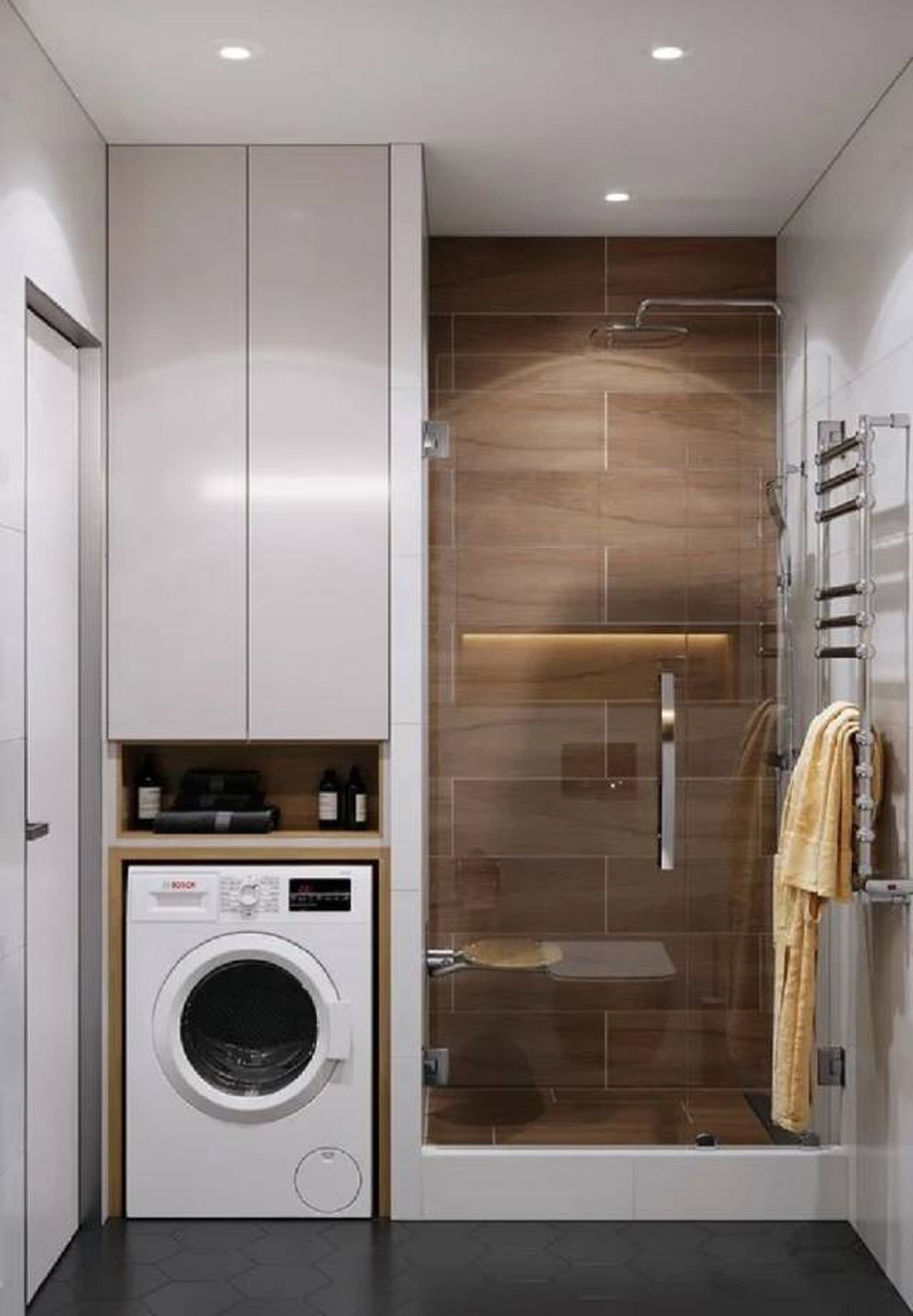 Soluciones para integrar la lavadora en el cuarto de baño 11