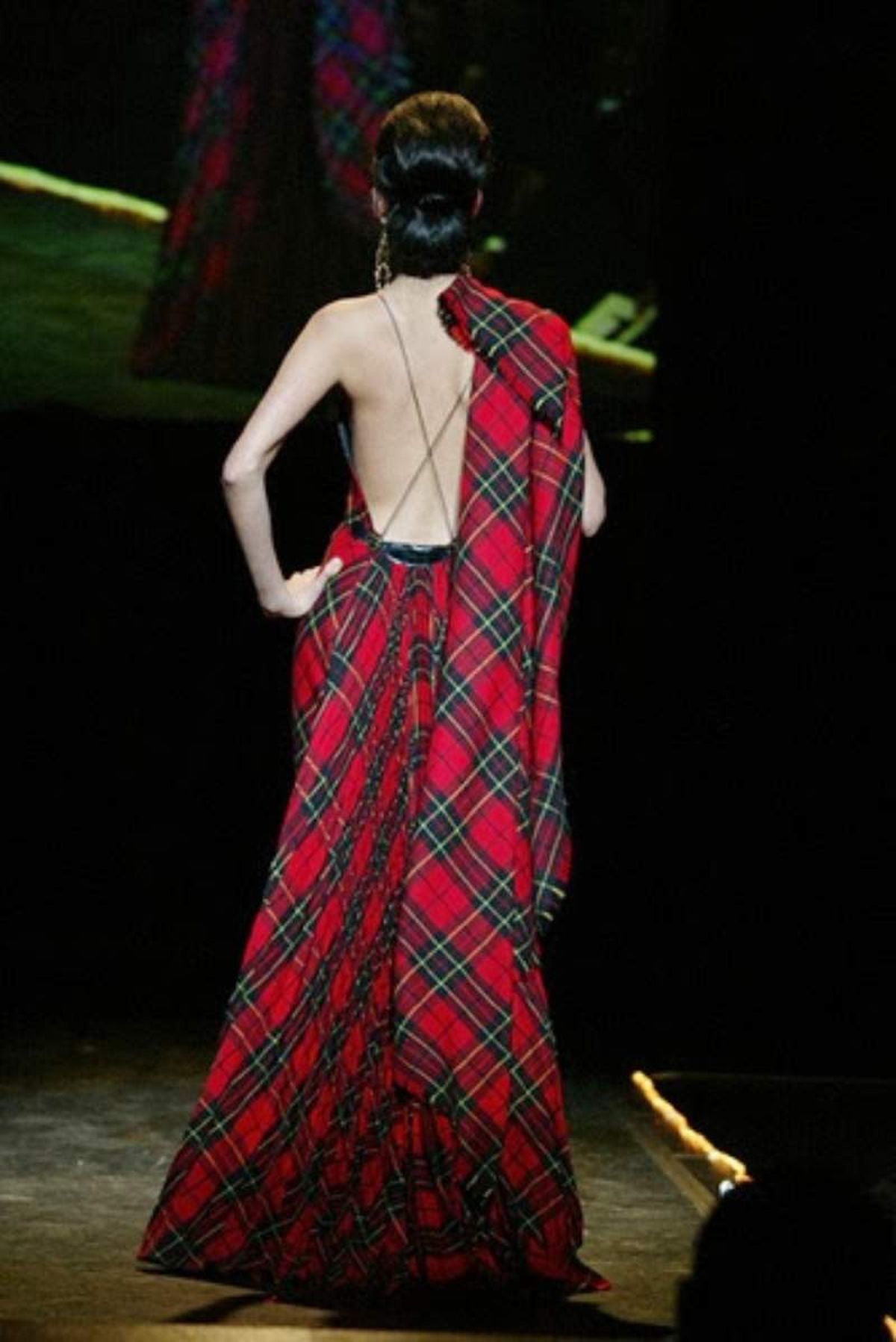 Vestido de fiesta en cuadros escoceses