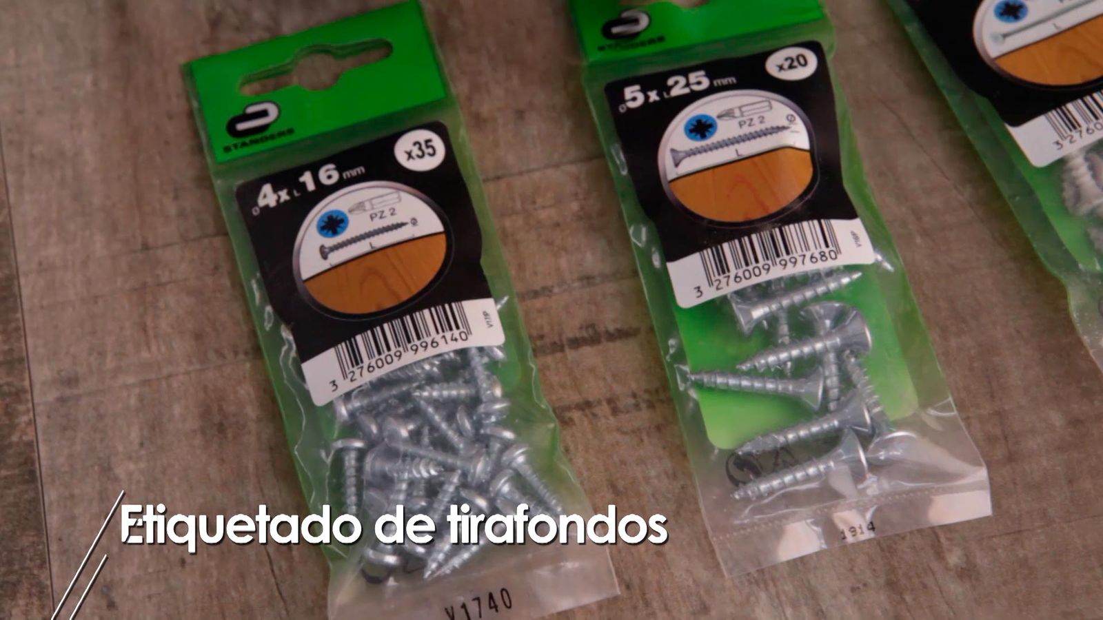 Cómo es el etiquetado de los tirafondos