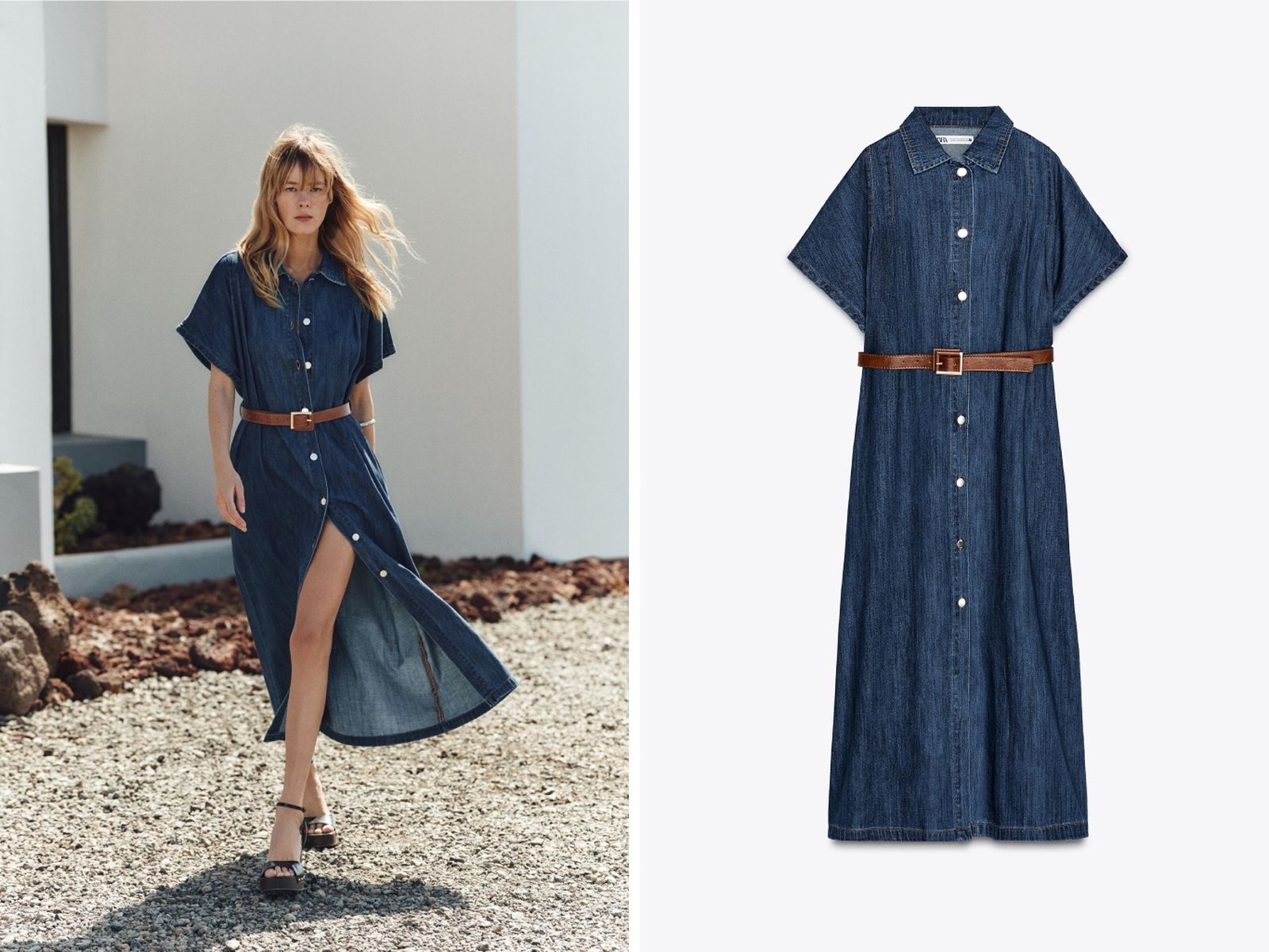 Vestidos vaquero con cinturón para Semana Santa