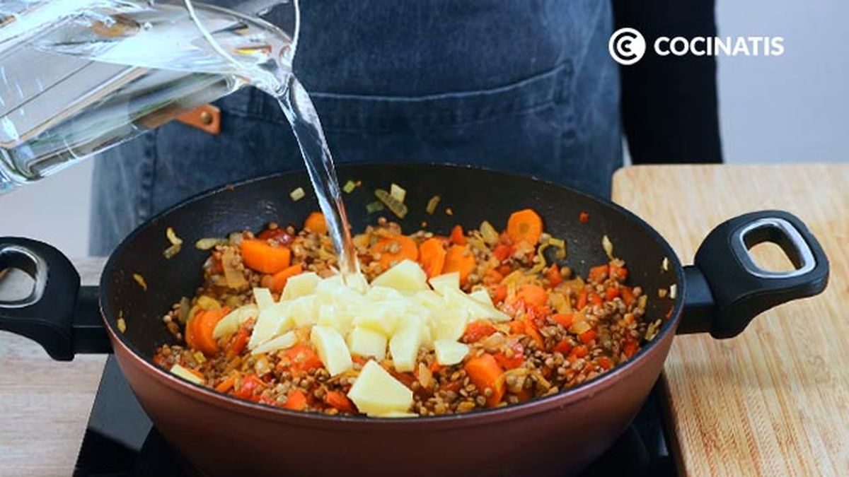 Receta de lentejas con verduras  paso 4