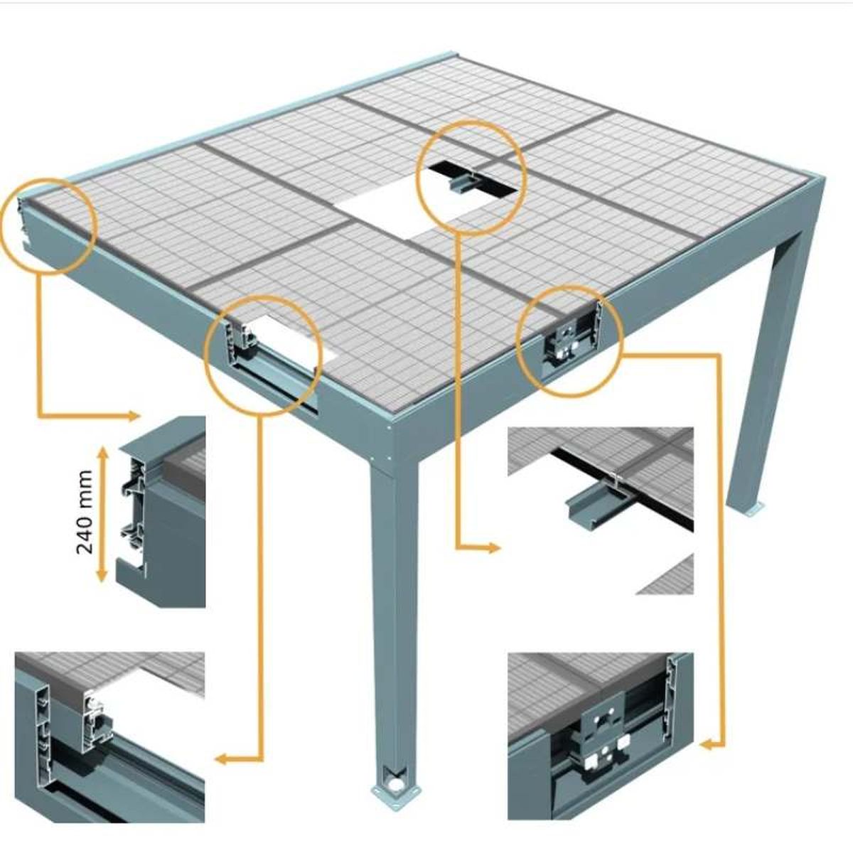 Diseño de la pérgola solar Aiguablava