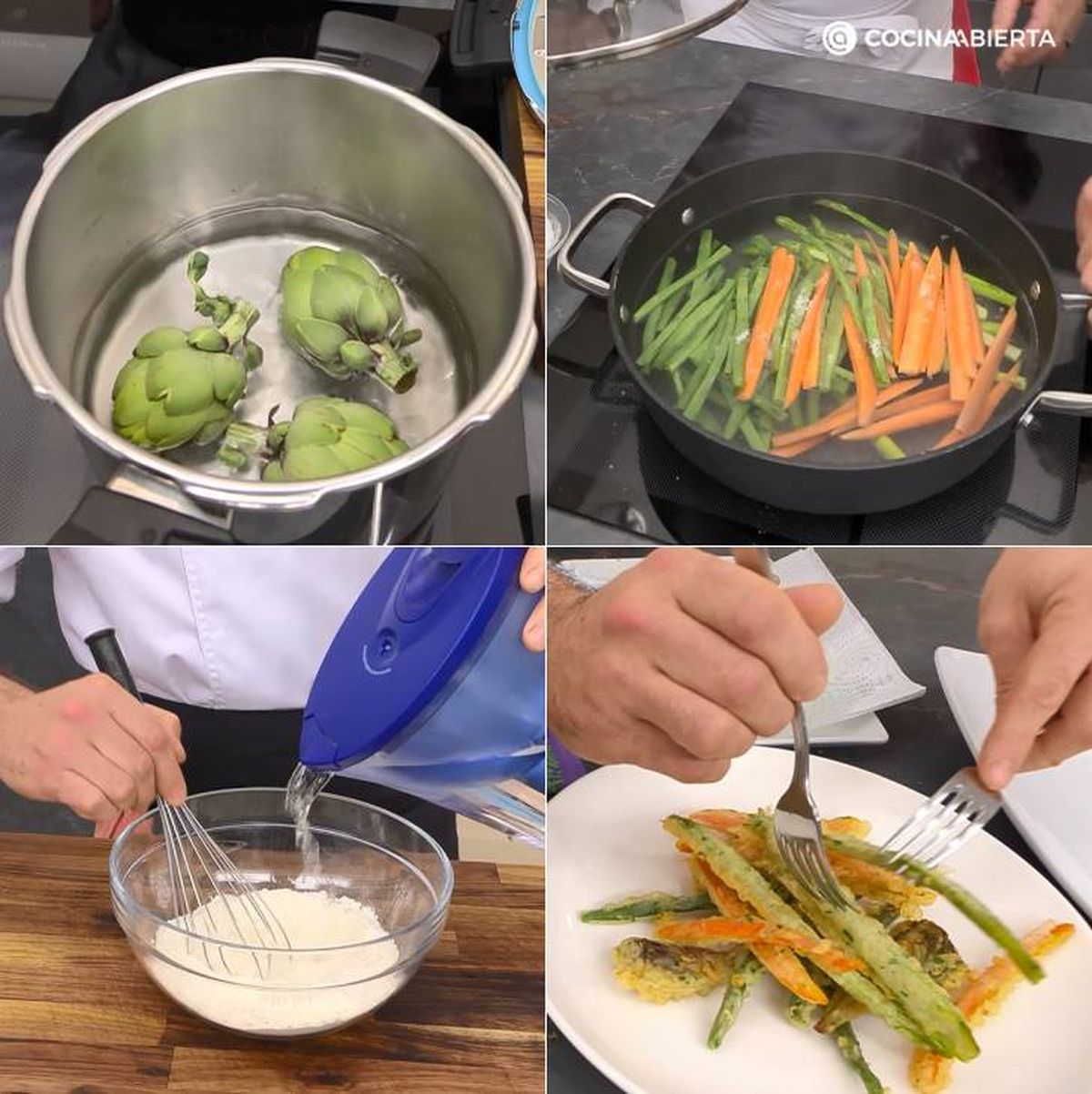 menestra verduras tempura pasos