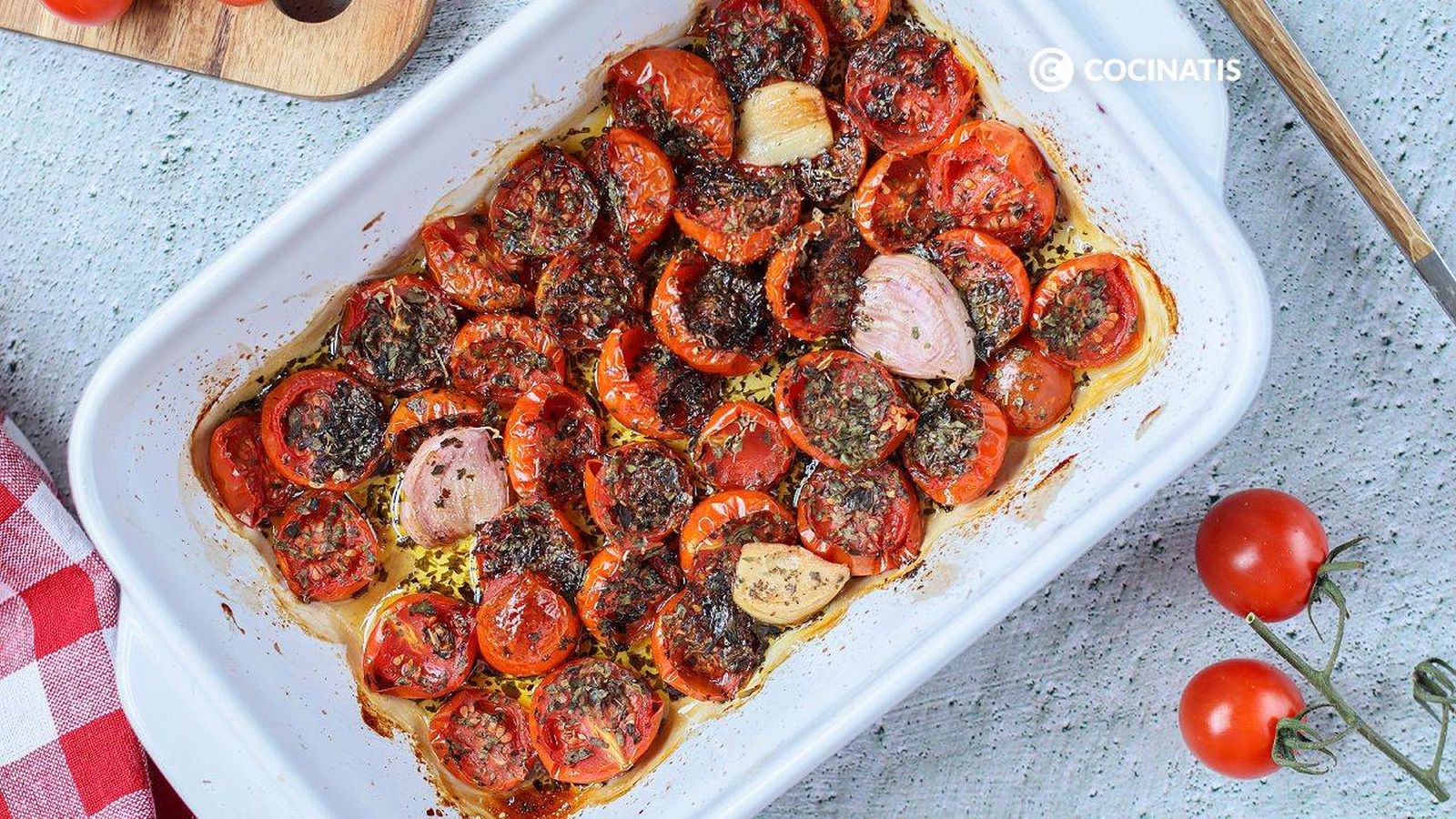 Tomates cherry confitados