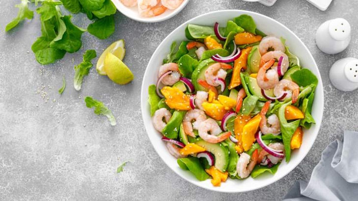 ensalada mango aguacate gamba