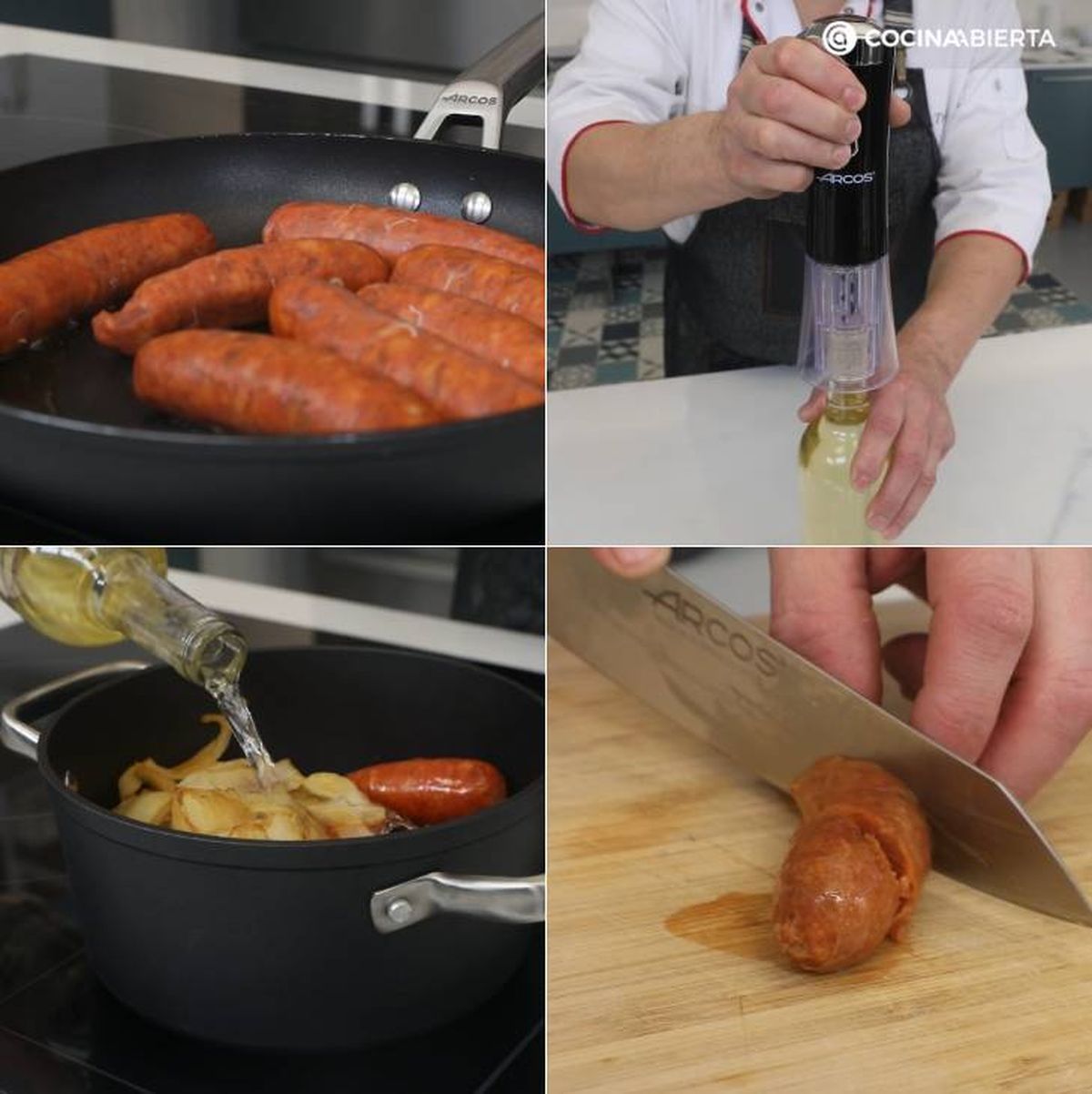 chorizo al vino blanco pasos