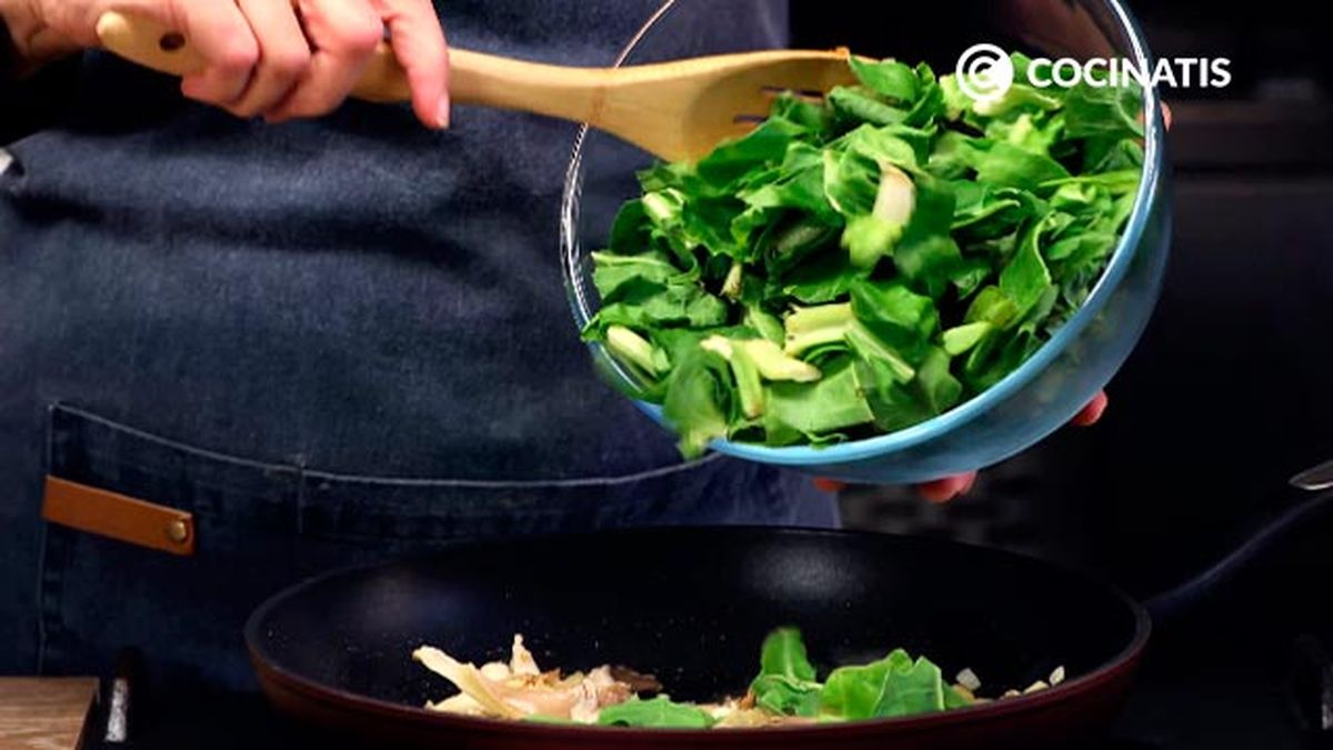 Receta de arroz con acelgas y setas  paso 3