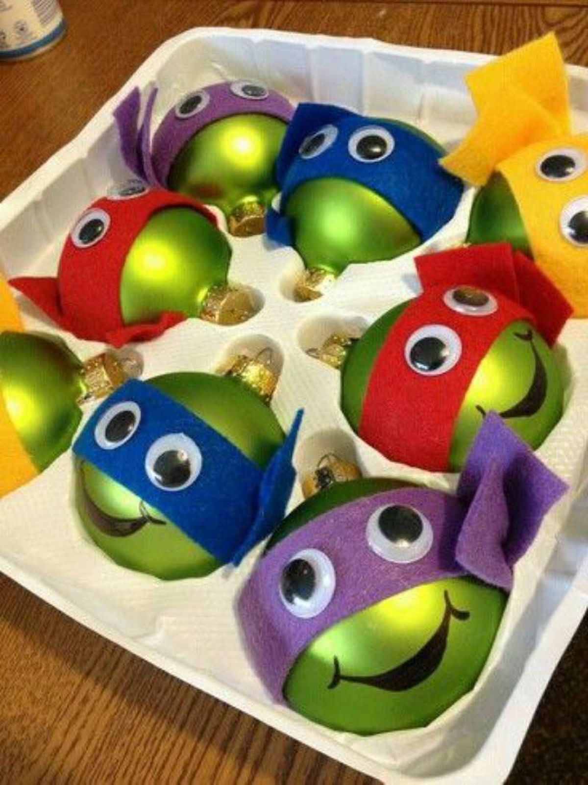 Bolas de Navidad artesanales de las tortugas Ninja.