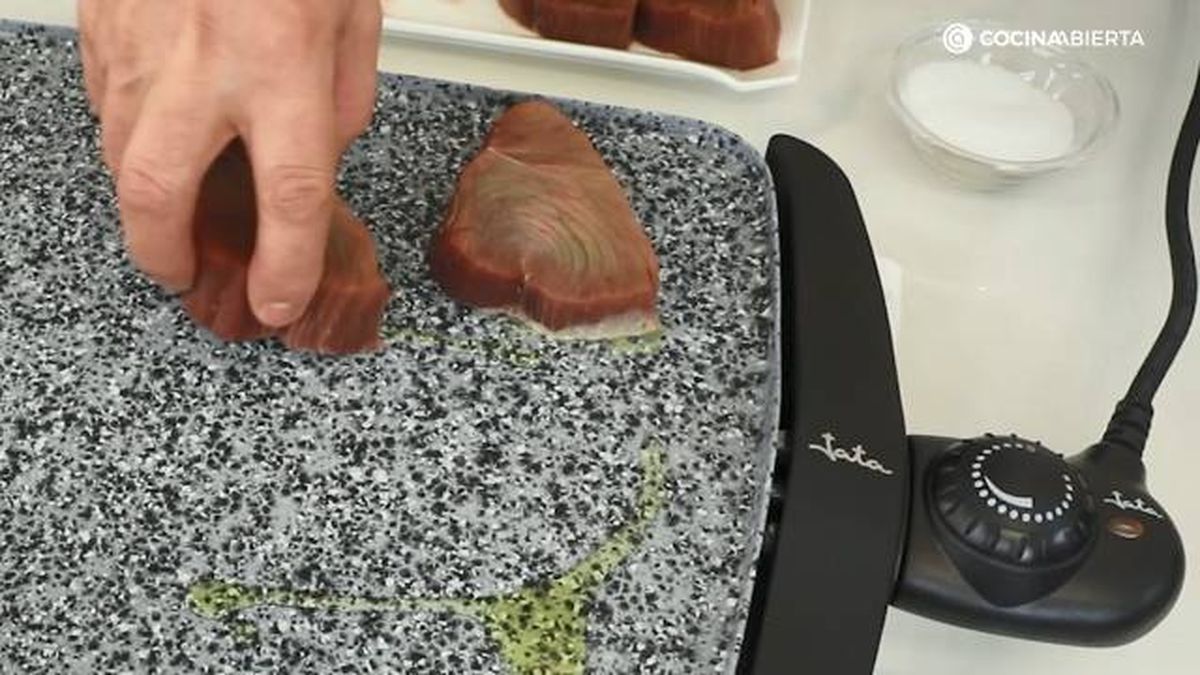 JATA Atun plancha verduras paso 1