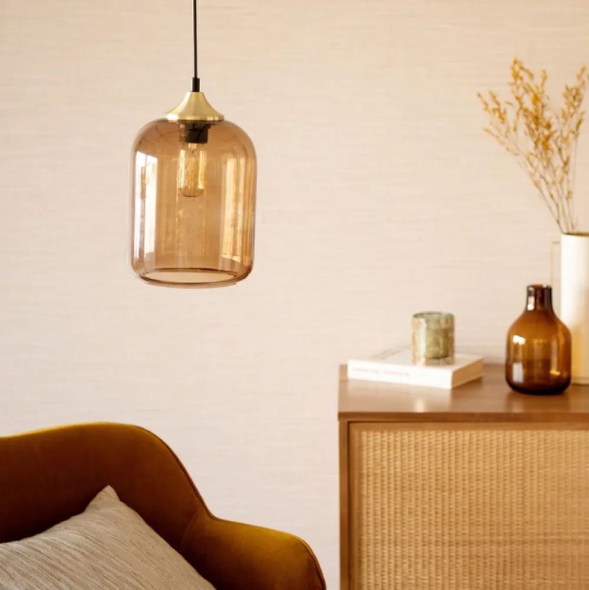 lampara techo cristal tintado aswan