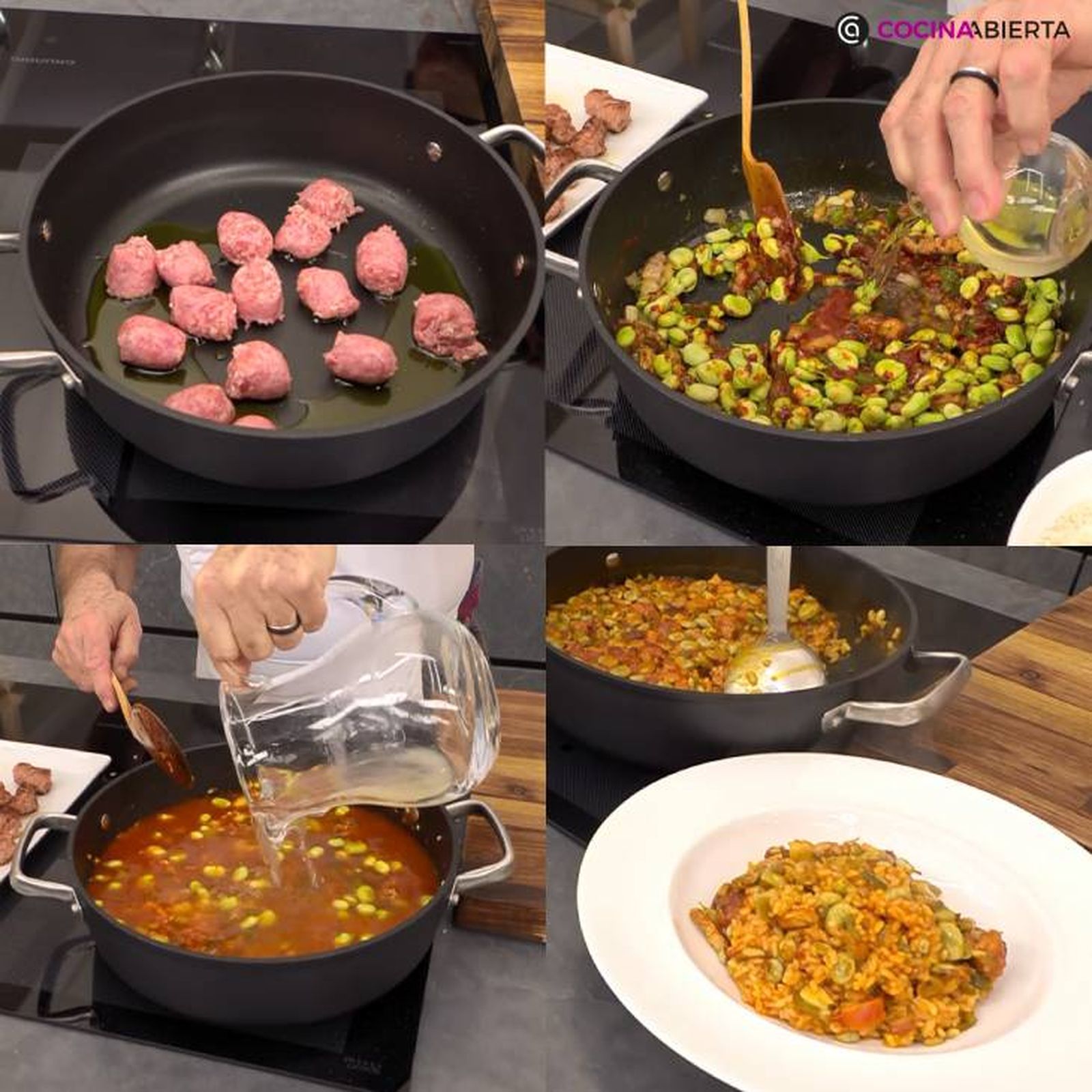 arroz con habitas y butifarra receta pasos