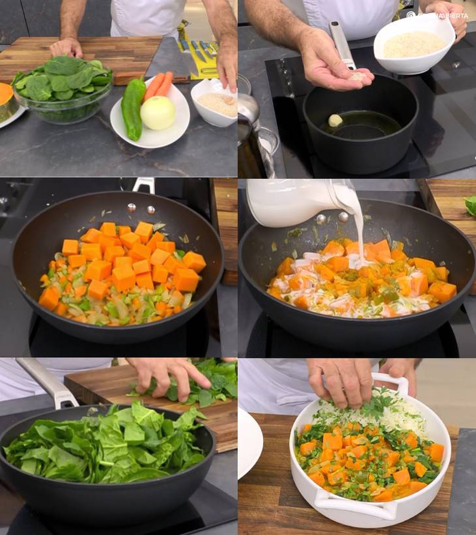 curry de calabaza y espinacas con arroz karl7239 pasos