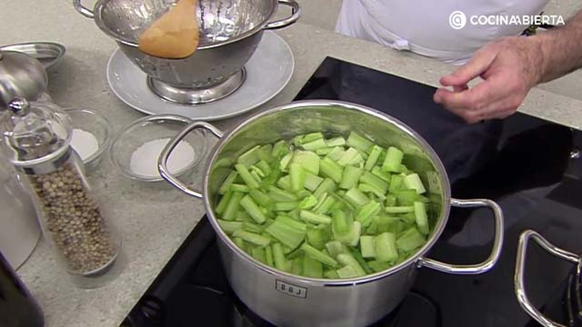 Borraja gratinada con pure de patata paso 2