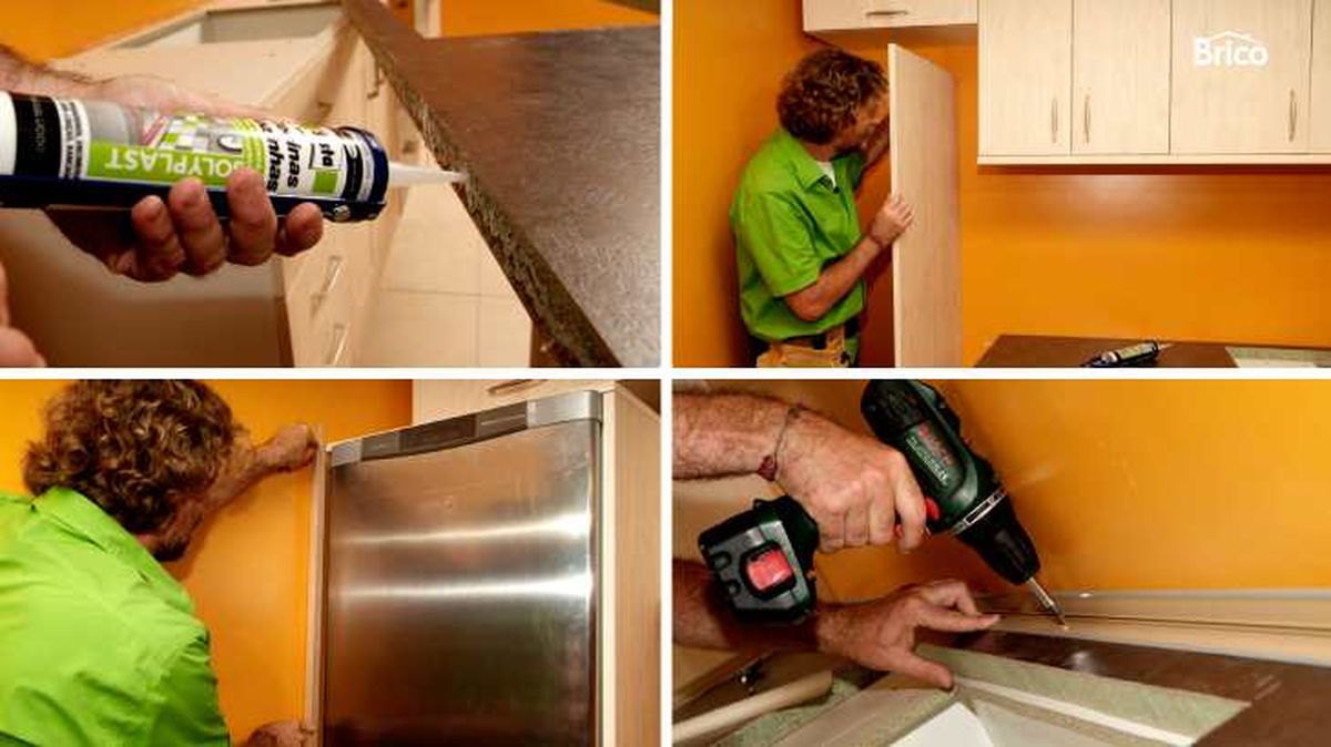 Colocar el frigorífico y el copete