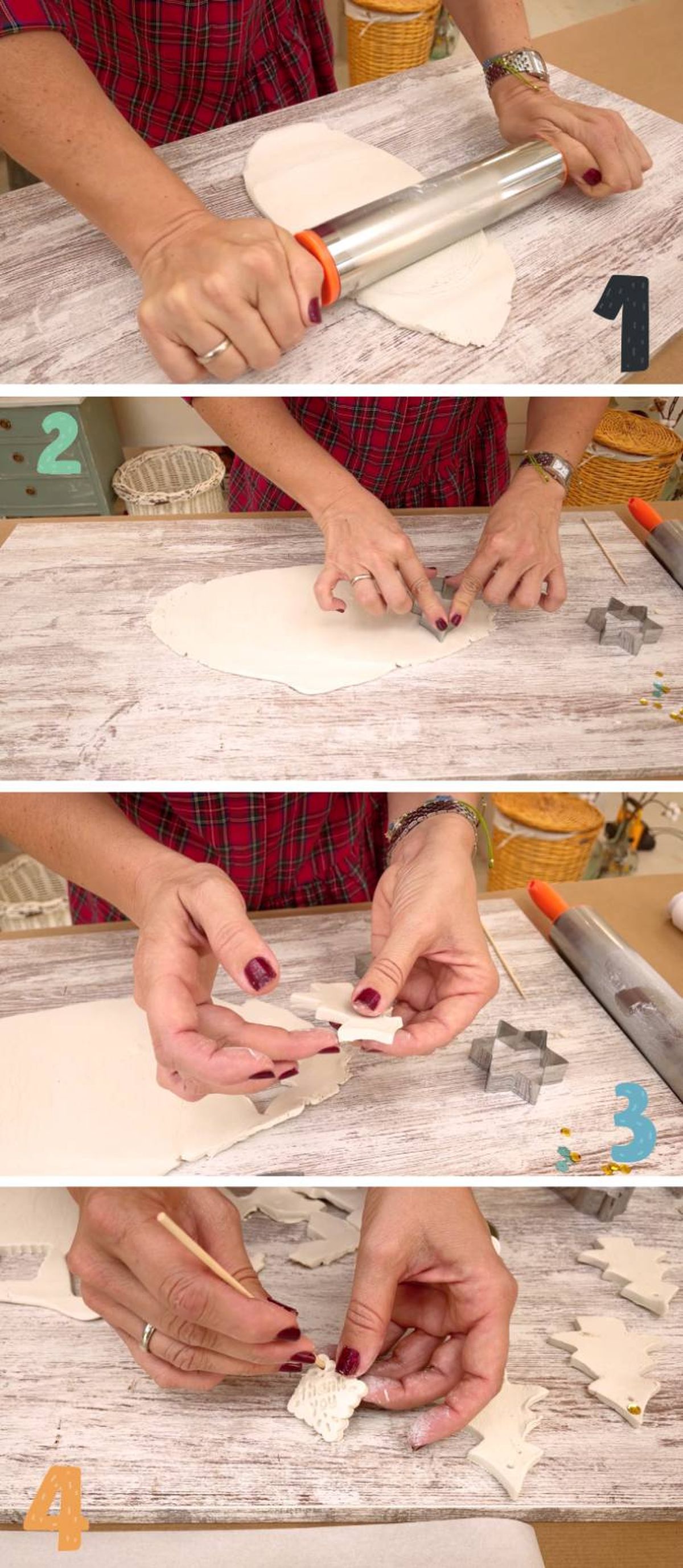 manualidades arcilla navidad paso a paso