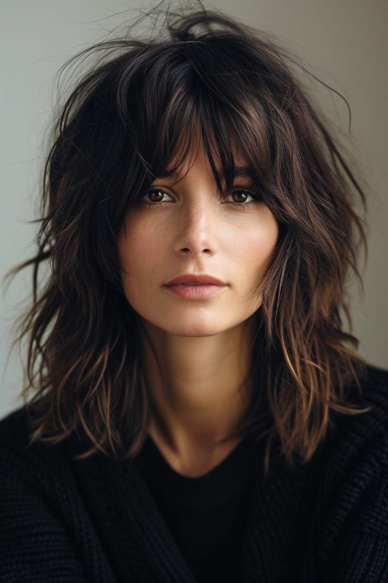 Corte de pelo con flequillo largo