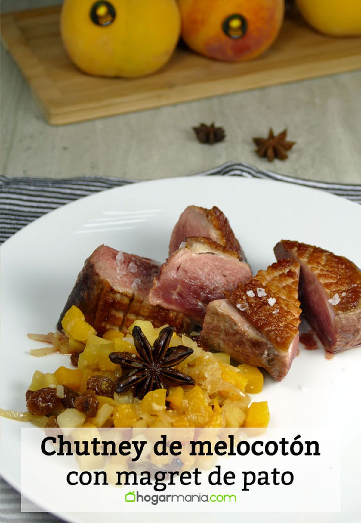 chutney melocoton calanda magret pato detalle
