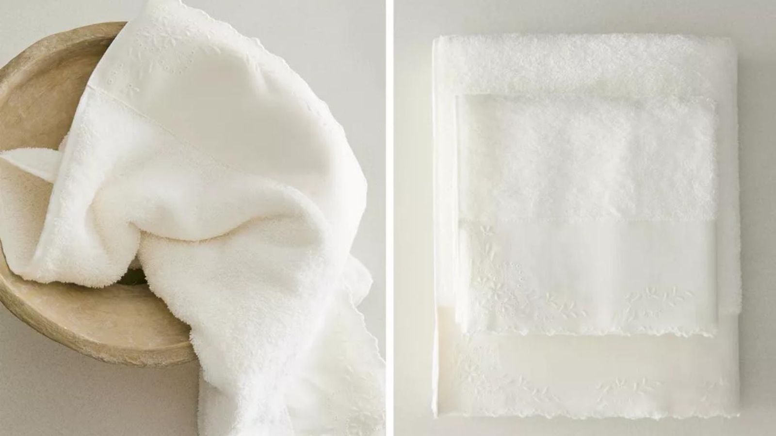 Toallas bordadas de lino.