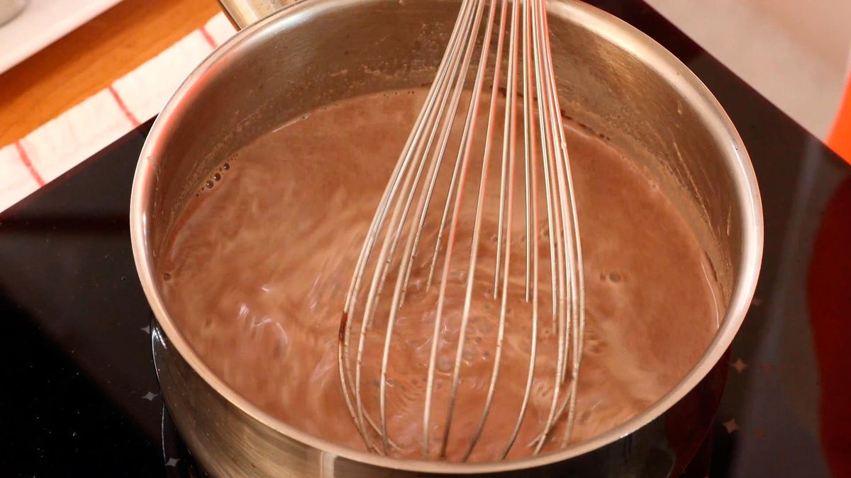 Receta de flan vegano de chocolate   paso 4