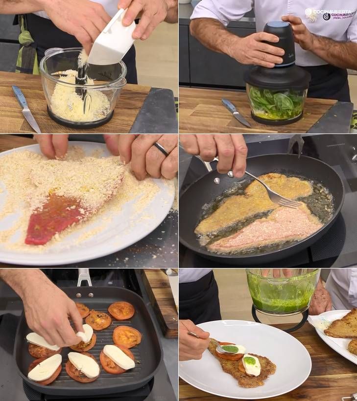 milanesa carne caprese pasos