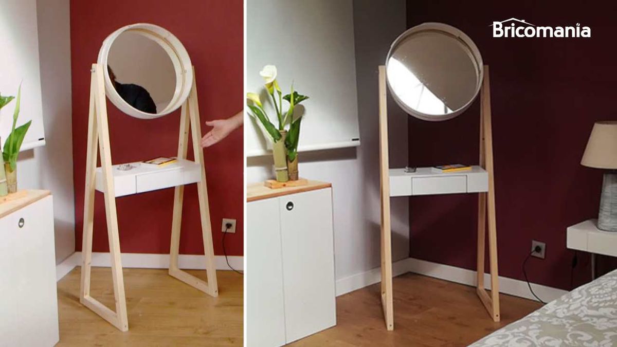 Tocador casero de madera