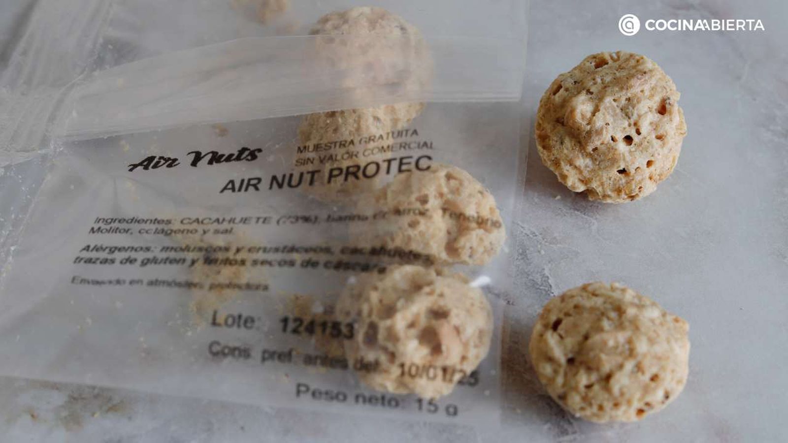 Snack con proteína alternativa de insecto