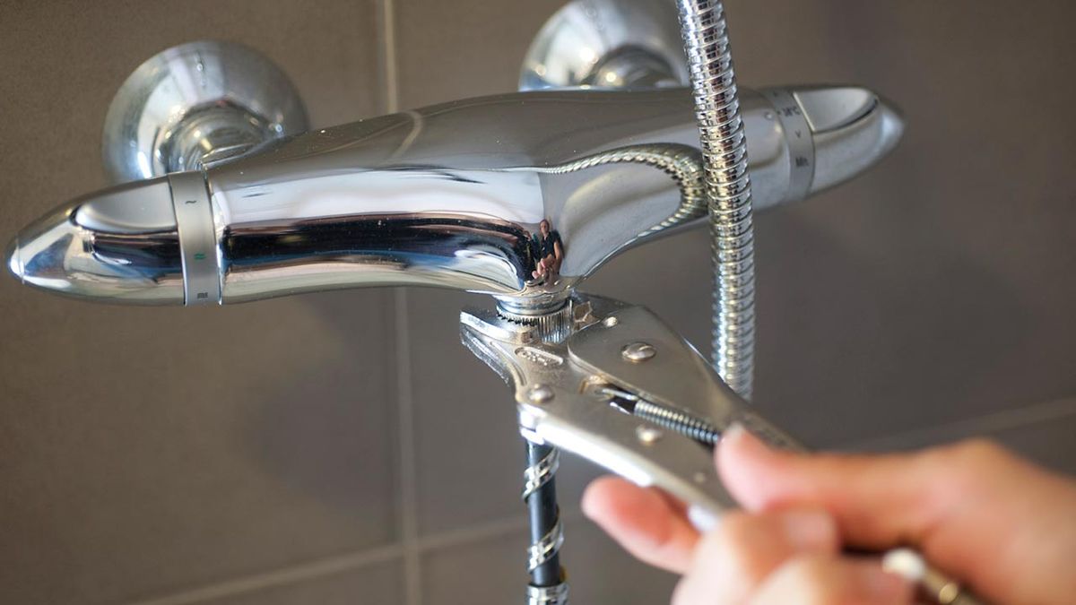 Ducha con luz led paso 1