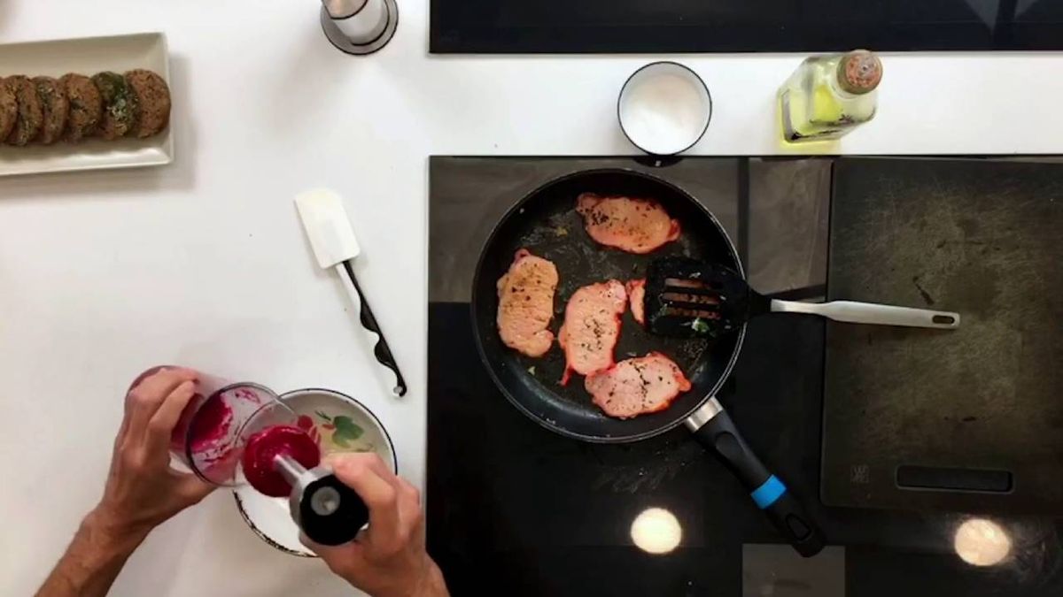 Ingredientes de la receta de lomo de cerdo al foie con crema de frambuesas