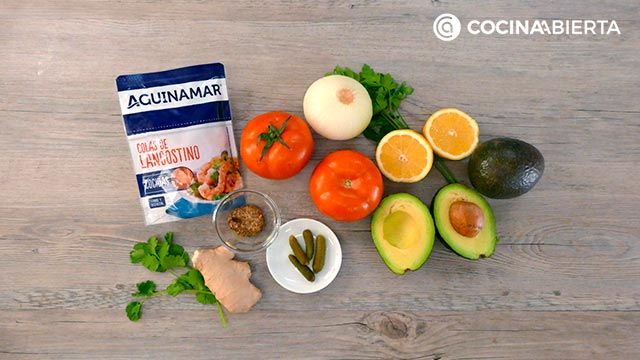CTIS0850 receta timbal de langostinos y aguacate ingredientes ca