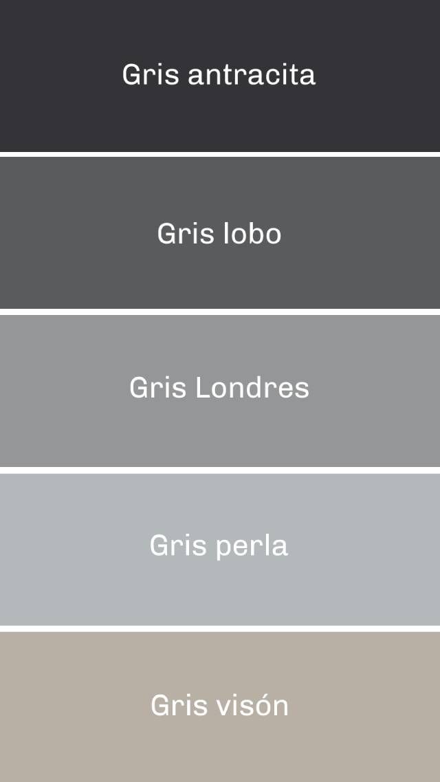 tipos de grises