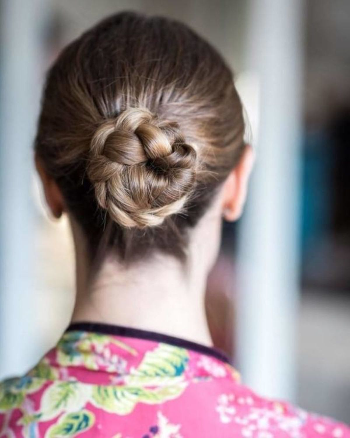 Versión más sencilla del moño con trenza