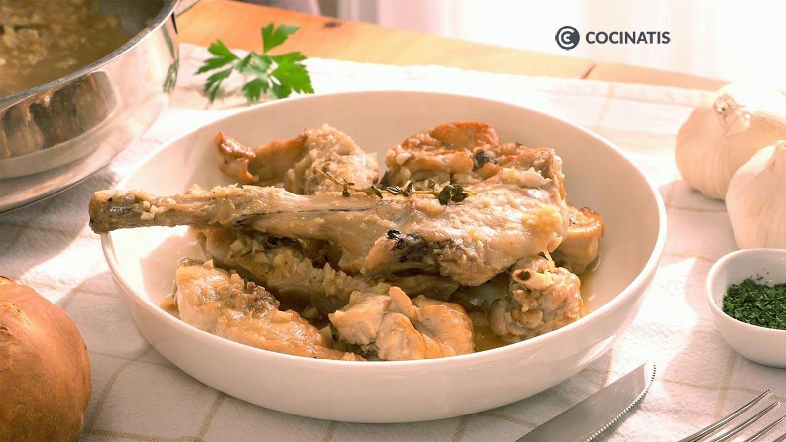 Receta de conejo al ajillo