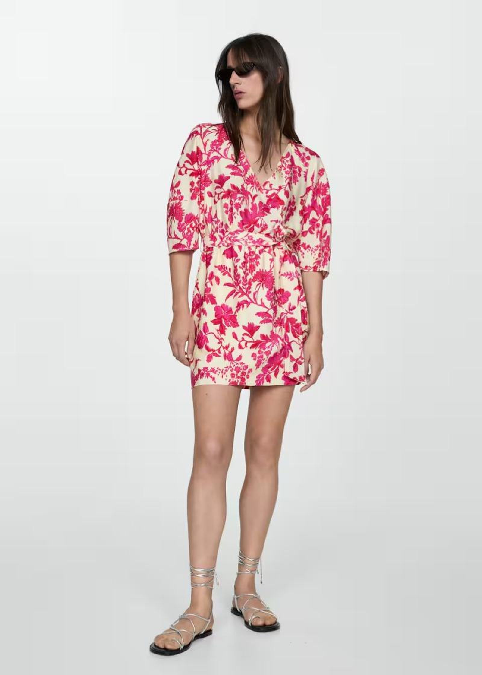 Vestido estampado cruzado
