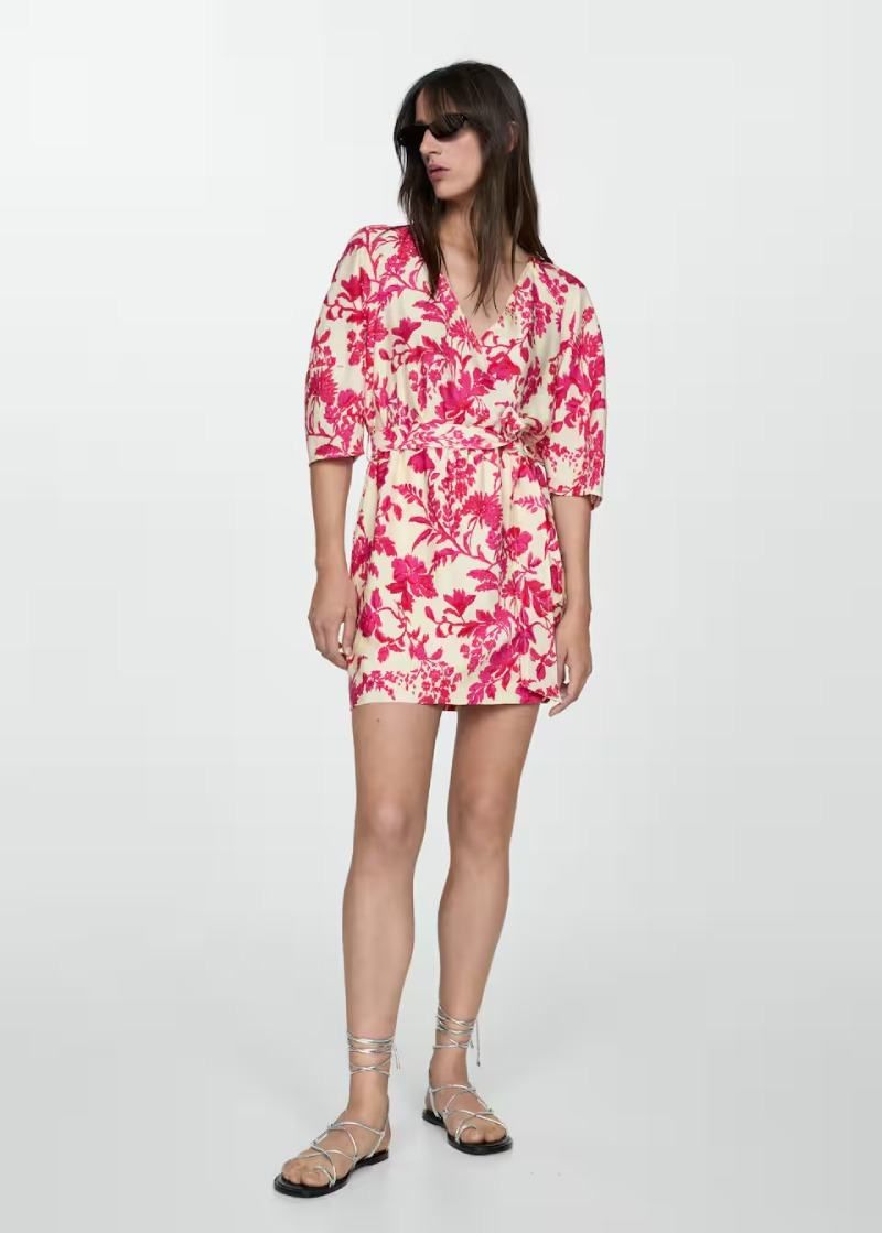 Vestido estampado cruzado