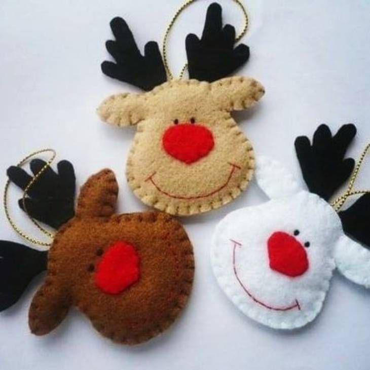 adorno navidad fieltro renos pinterest