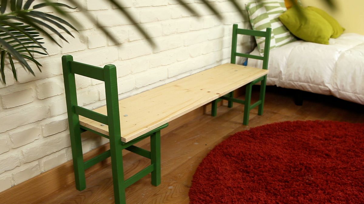 Hacer un banco con dos sillas paso 11