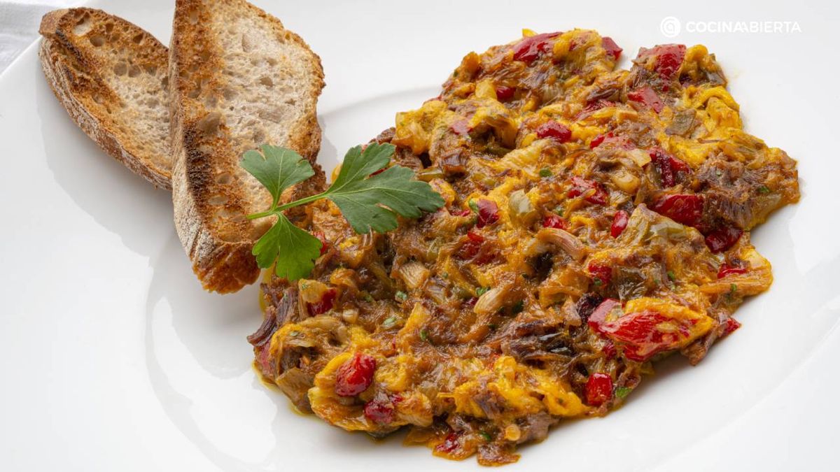 revuelto de ropa vieja receta