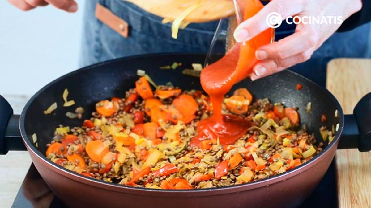 Receta de lentejas con verduras  paso 3