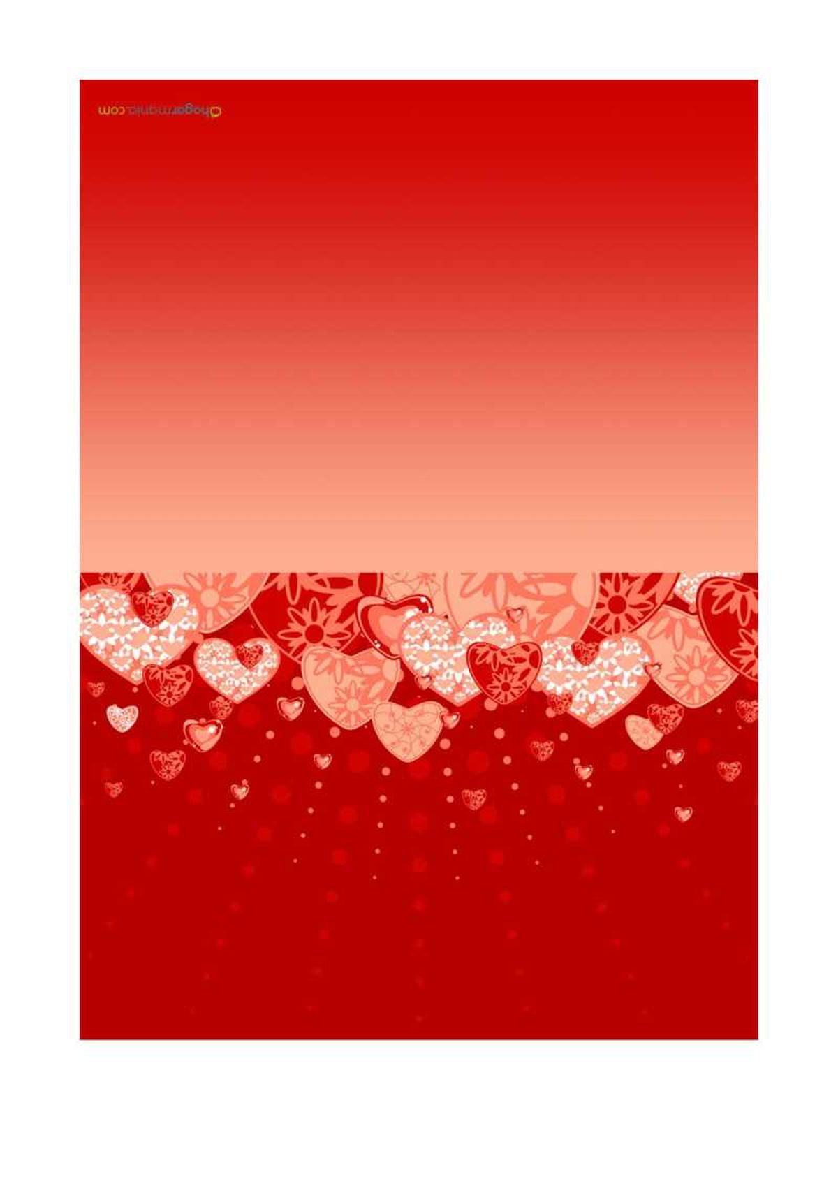 Tarjeta de San Valentín con corazones rojos.