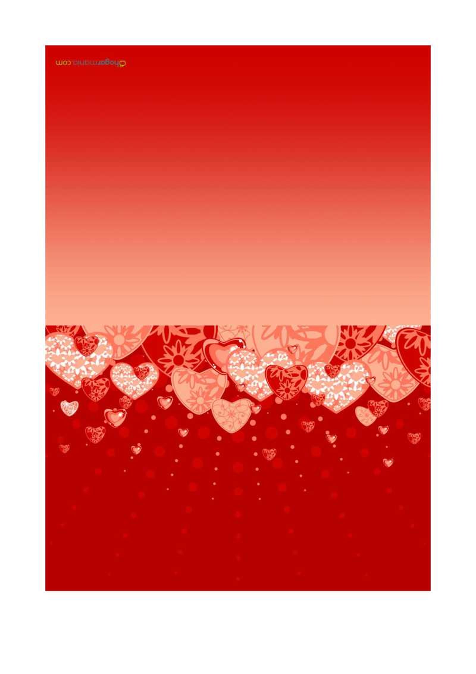 Tarjeta de San Valentín con corazones rojos.
