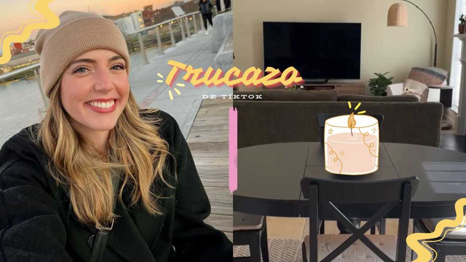 Vela artesanal de estilo natural. / Fotos: TikTok de @Mareddyrud