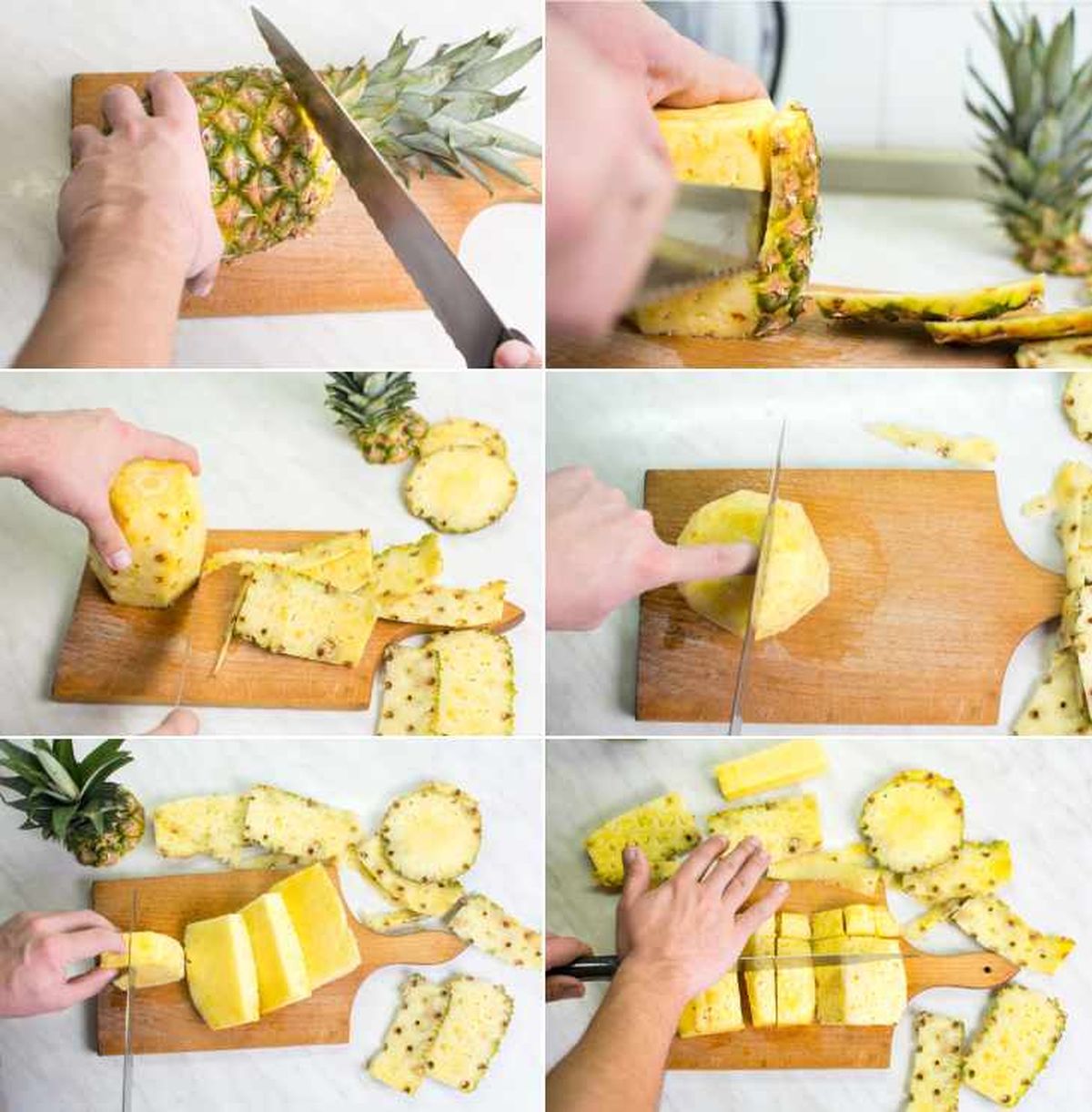 como cortar una pina paso a paso