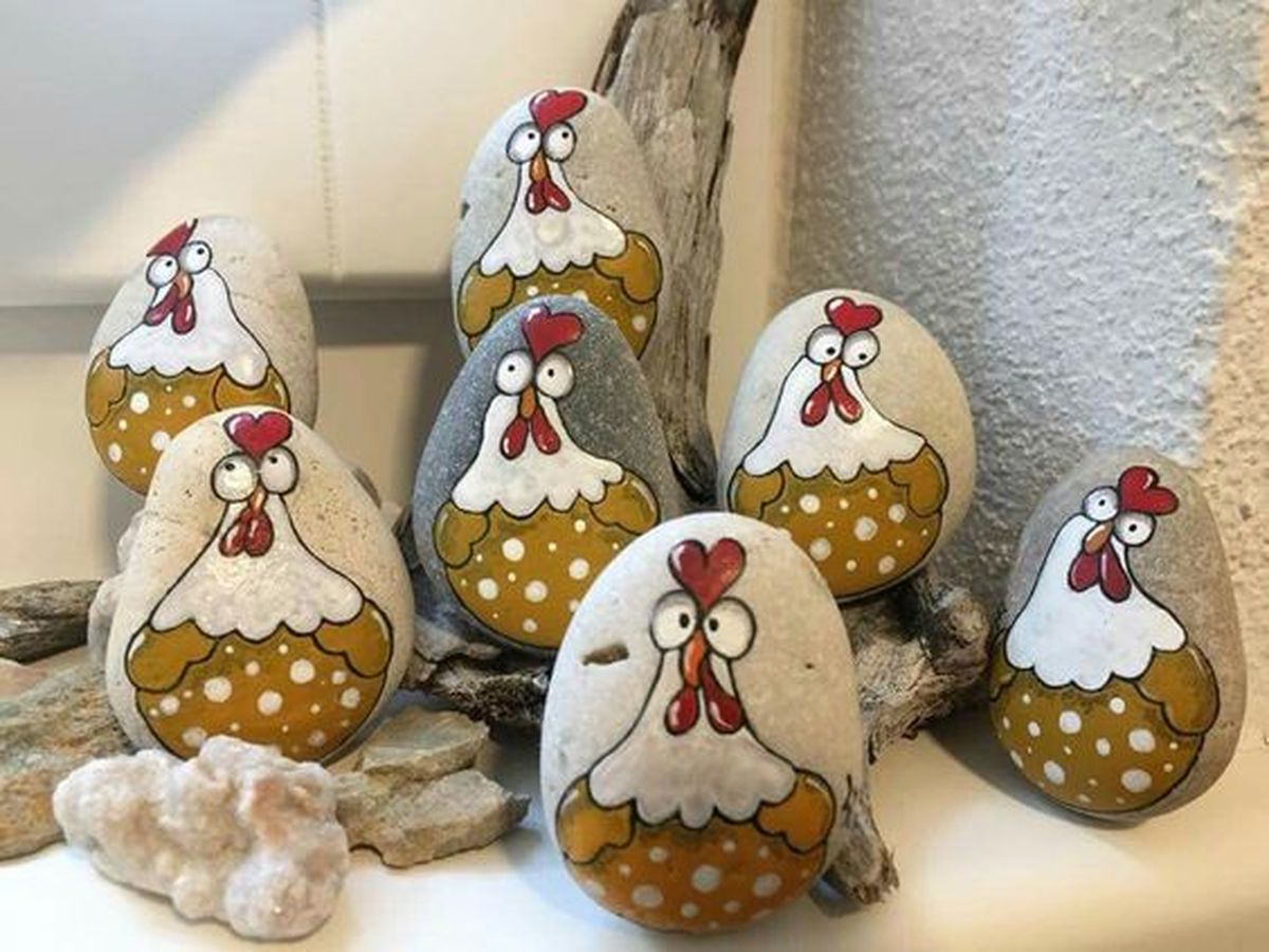 piedras pintadas jardin gallinas pinterst a j seaton