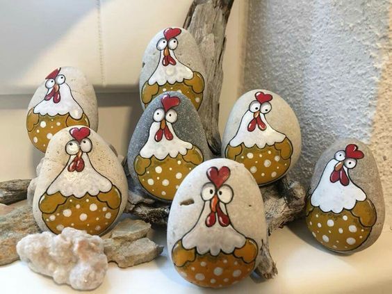 piedras pintadas jardin gallinas pinterst a j seaton