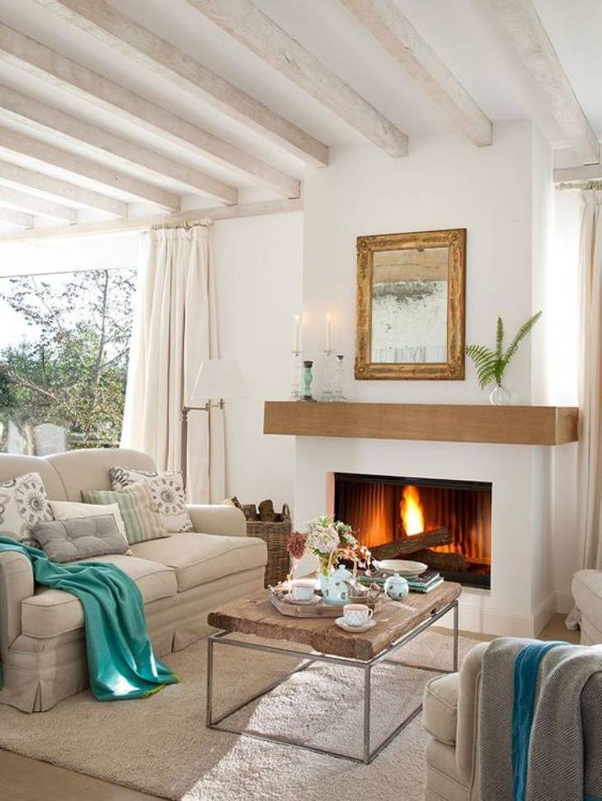 salon con chimenea moderno Pinterest