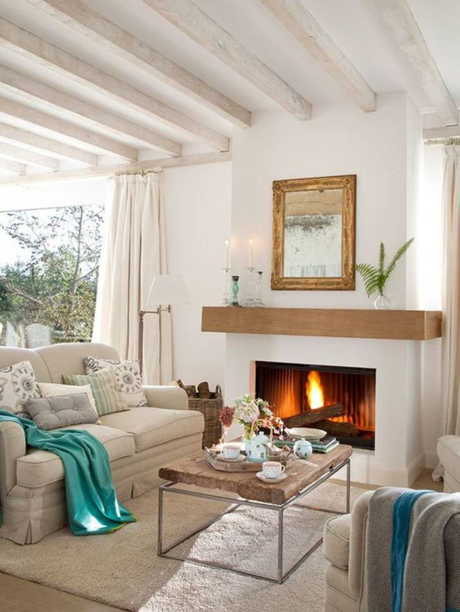 salon con chimenea moderno Pinterest
