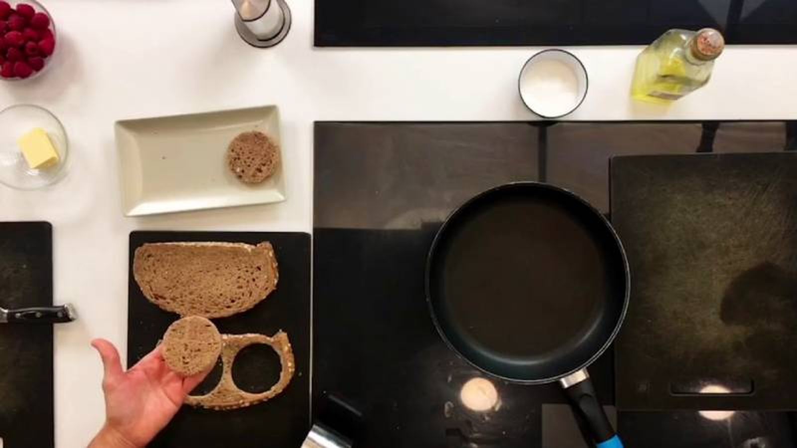 Ingredientes de la receta de lomo de cerdo al foie con crema de frambuesas