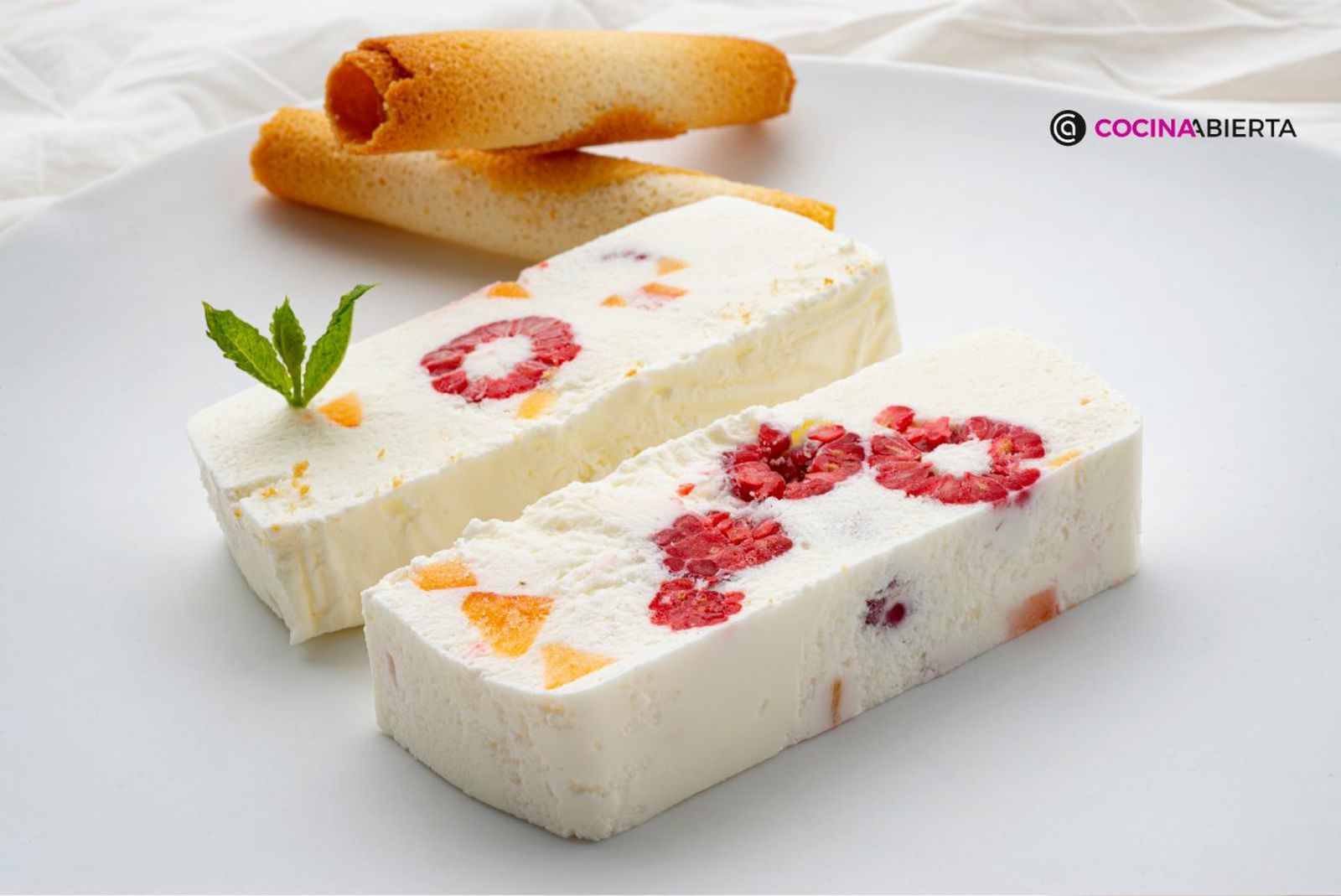 Una receta deliciosa sin heladera, con frambuesas y albaricoques