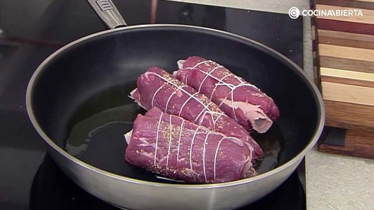 Solomillo de cerdo relleno de jamon y queso paso 3