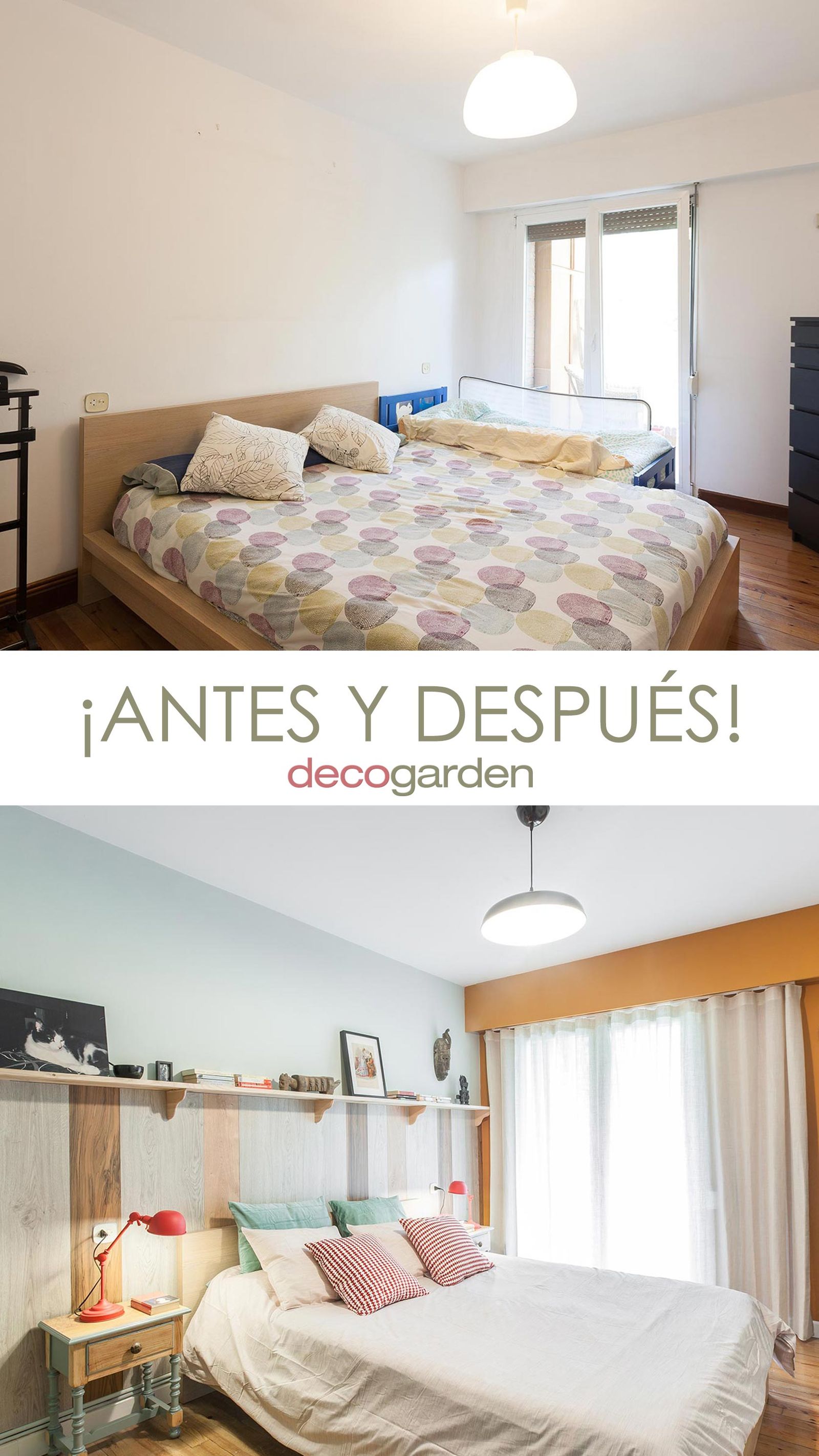 Deco 731 Dormitorio amarillo con friso de madera pin